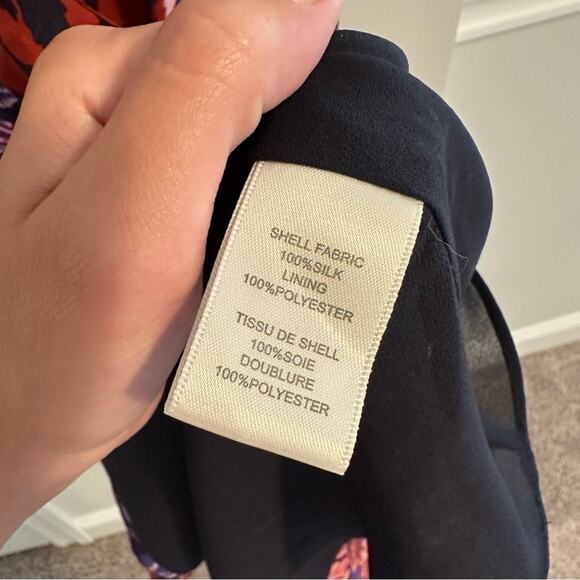 Rebecca Taylor Blue Red Floral Silk Mini Dress 4 - Picture 14 of 16